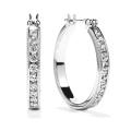 Hot Sales 925 Silver Hoop Brincos Jóias com CZ Branca